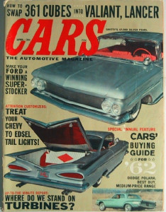 CARS 1962 APR - MAD DOG, AK, GREEN MONSTER, '55/59 CHEVY, '58 RANCHERO, POLARA